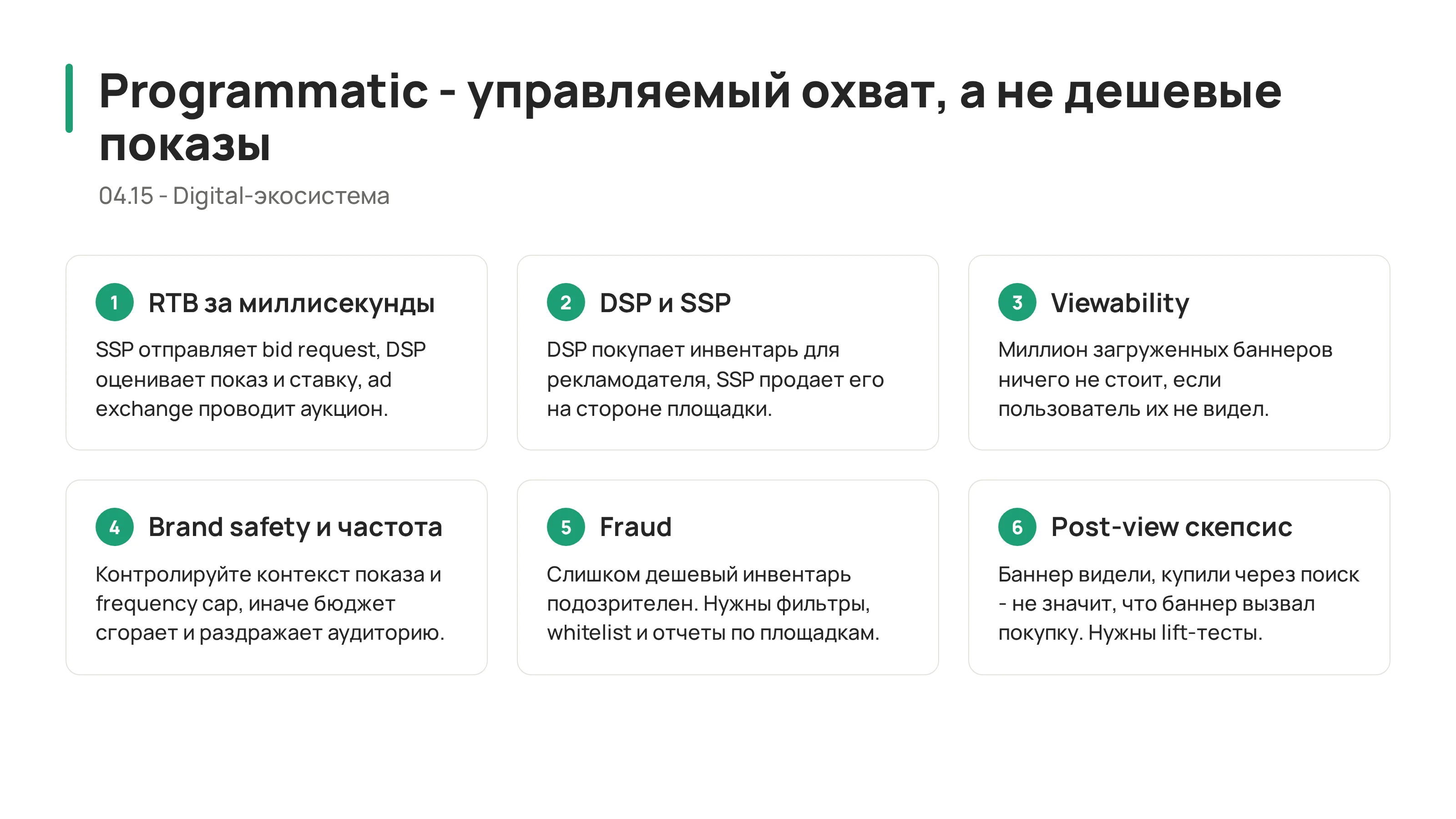 Programmatic, RTB и медийная реклама