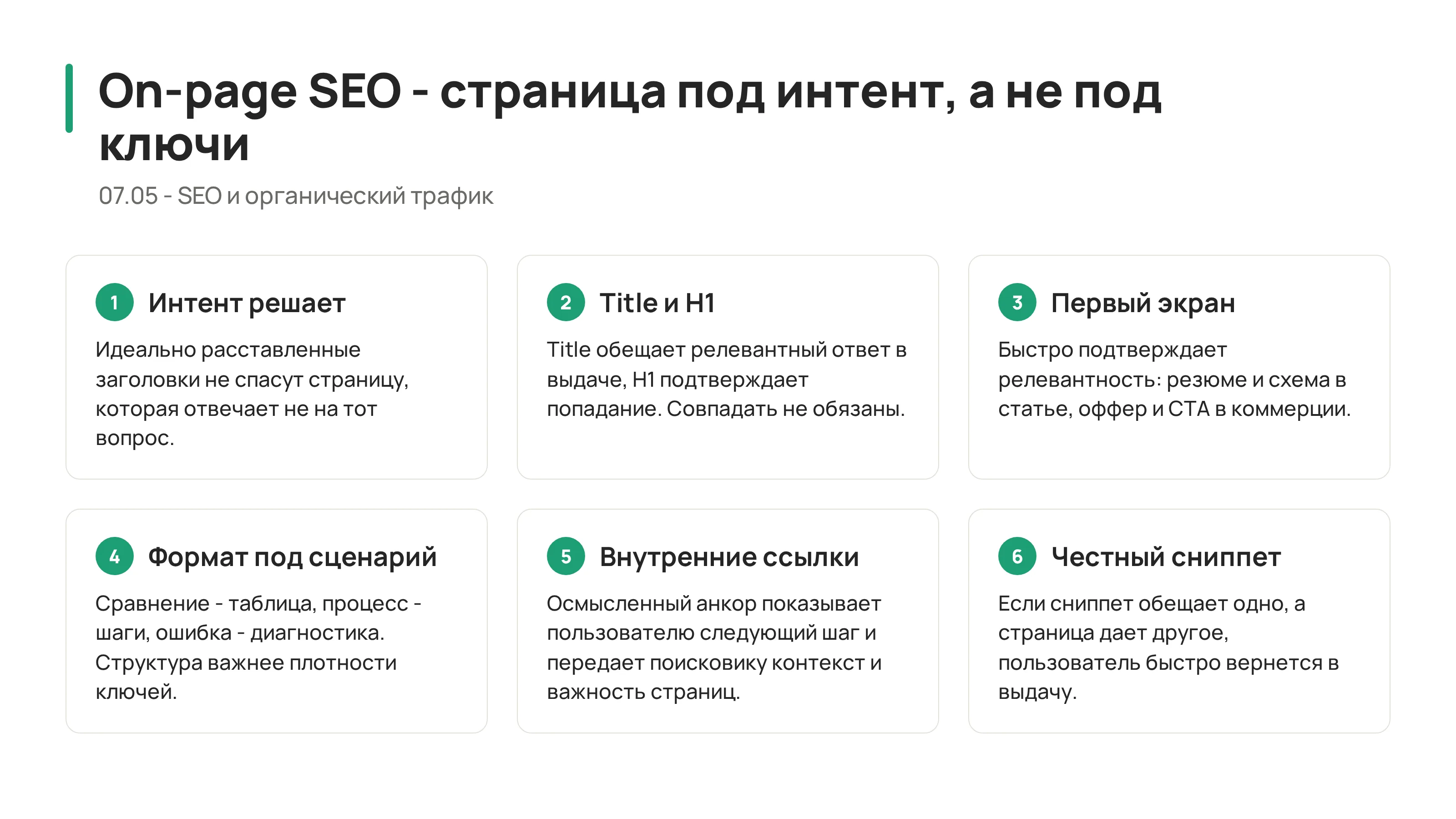 On page SEO