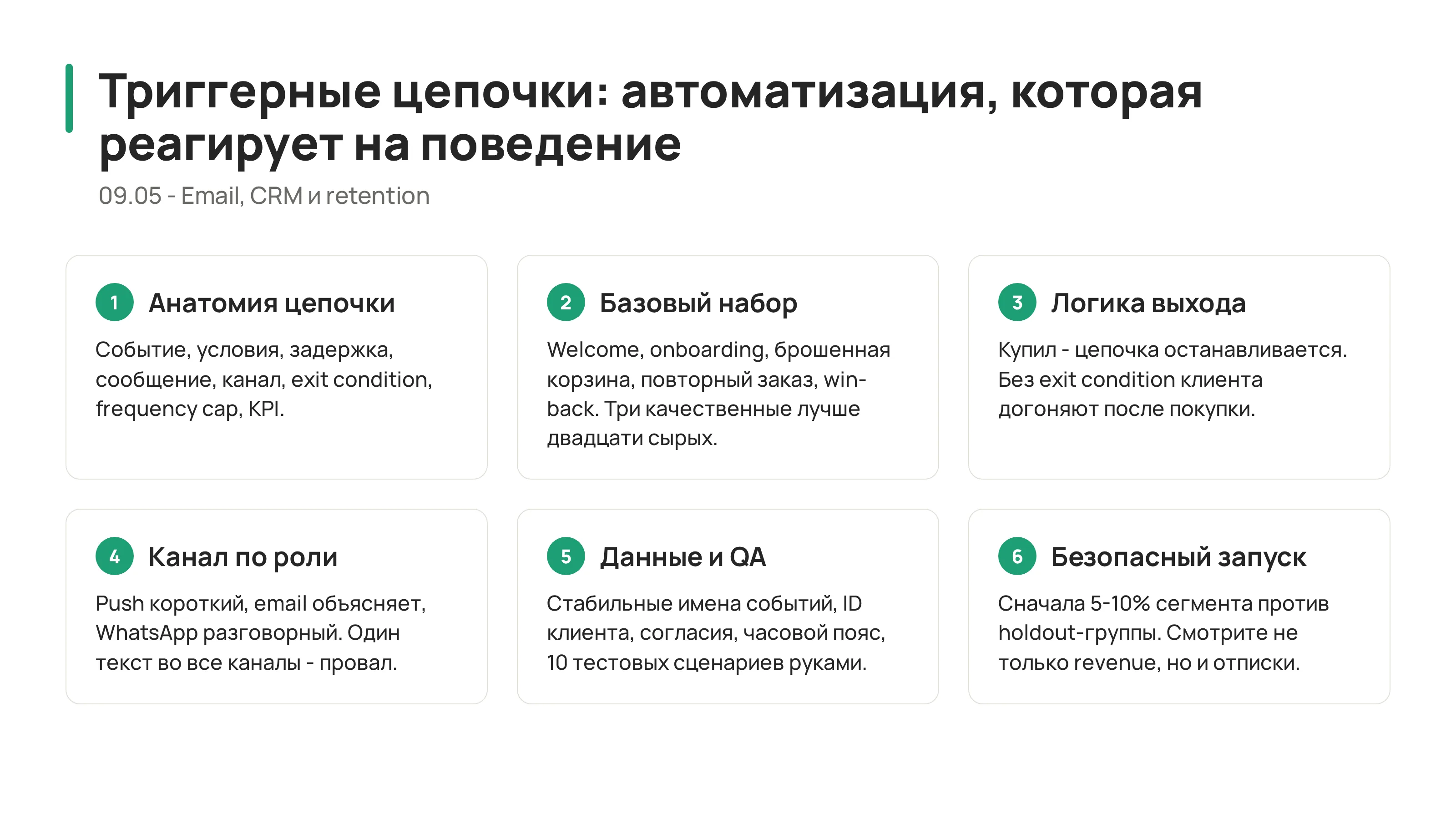 09.05 - Триггерные цепочки: автоматизация, которая реагирует на поведение