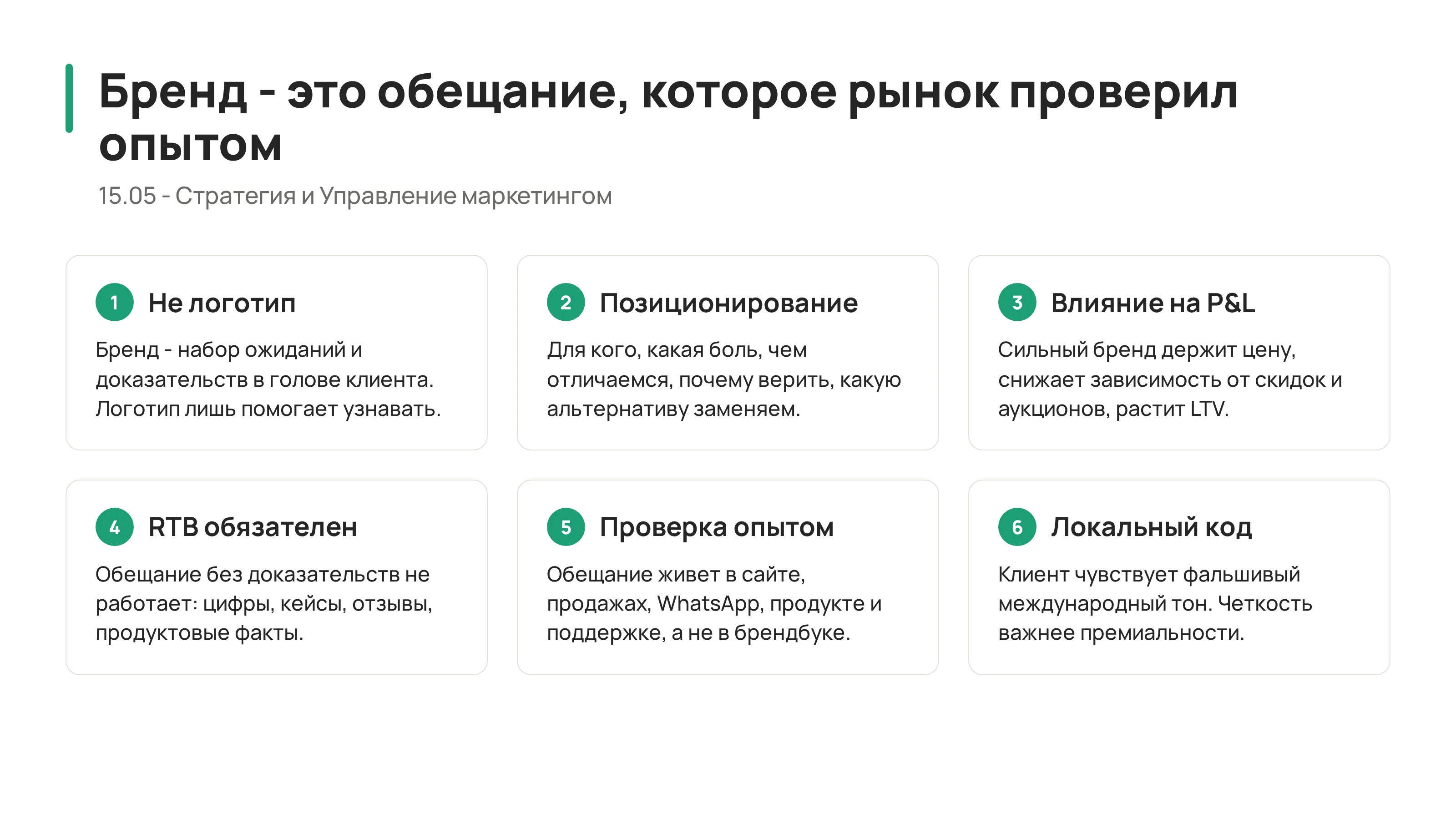 15.05 - Брендинг и позиционирование: смысловой фундамент и защита маржи