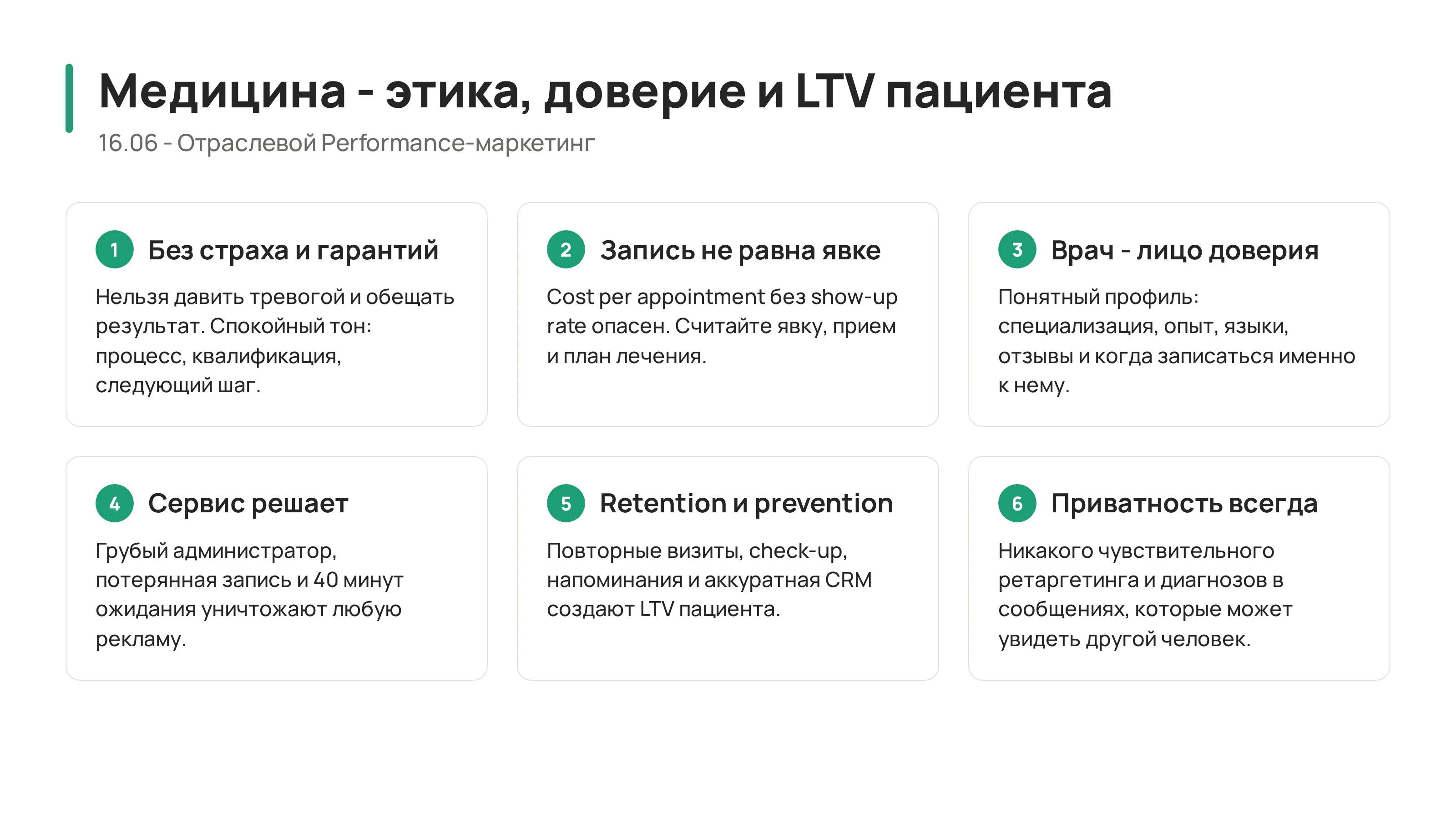 16.06 - Медицина: этика, доверие и LTV пациента