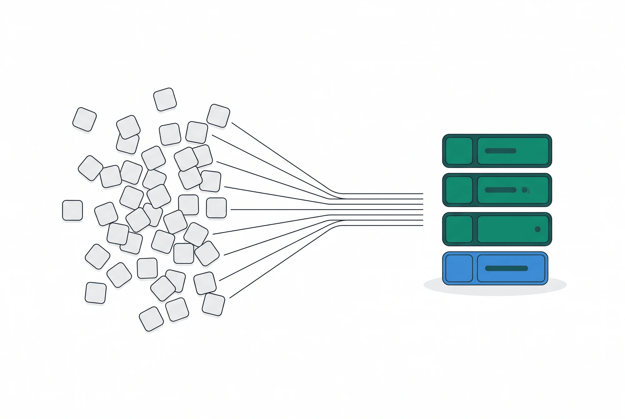 Scattered event types consolidating into one ordered schema